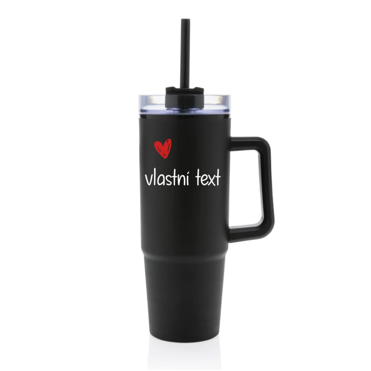Vlastní text na termosku s průhledným víčkem (obrázek 6)