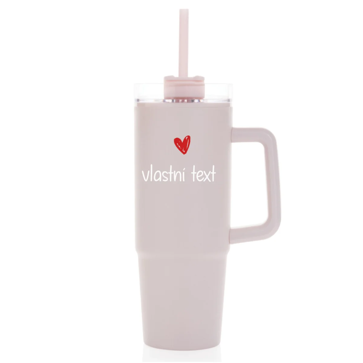 Vlastní text na termosku s průhledným víčkem (obrázek 3)
