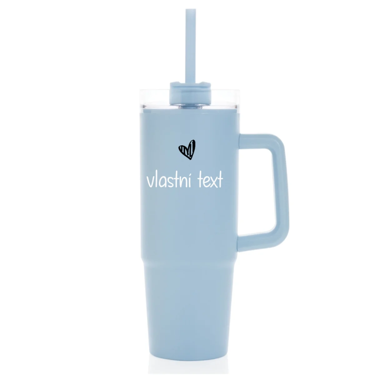 Vlastní text na termosku s průhledným víčkem (obrázek 4)