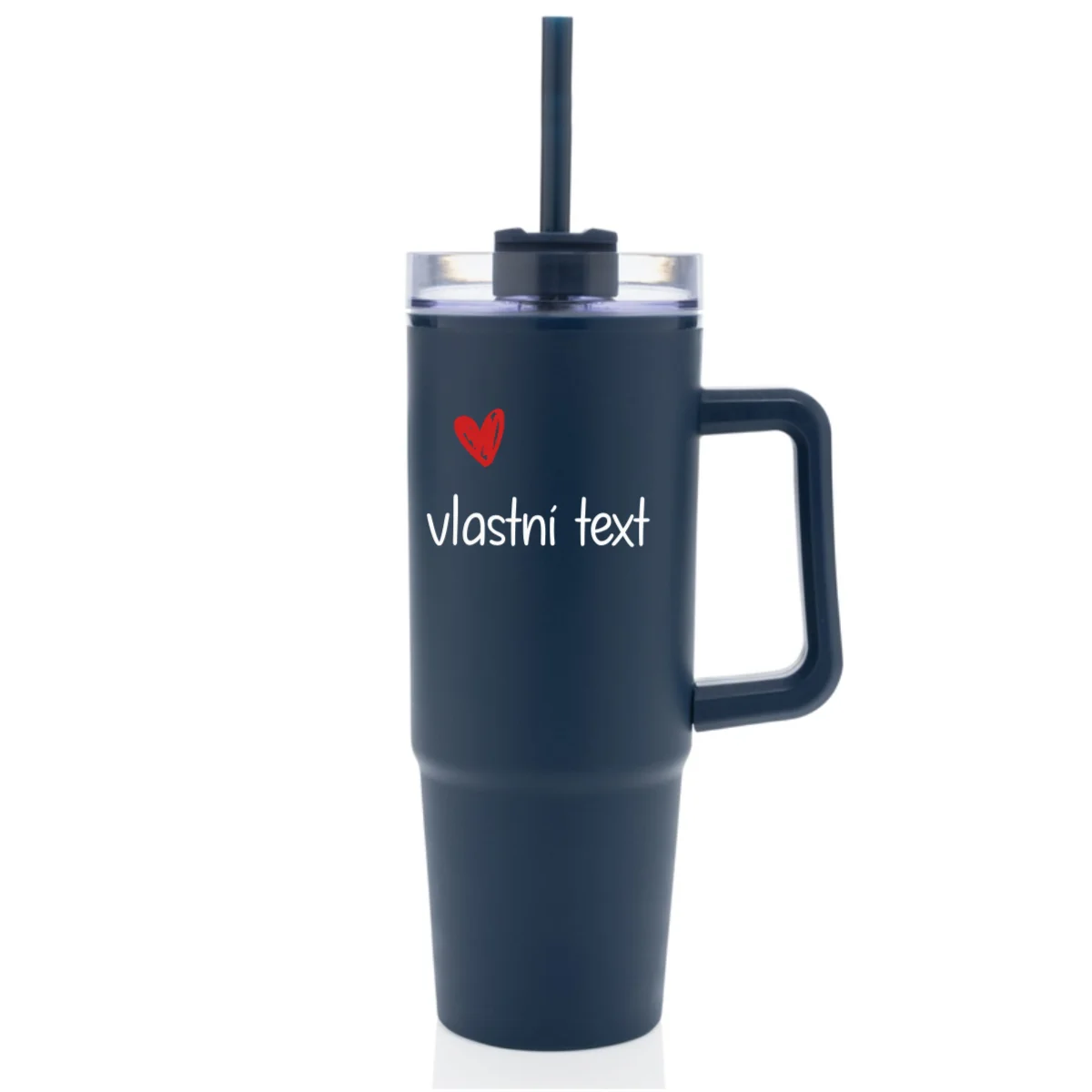 Vlastní text na termosku s průhledným víčkem (obrázek 5)