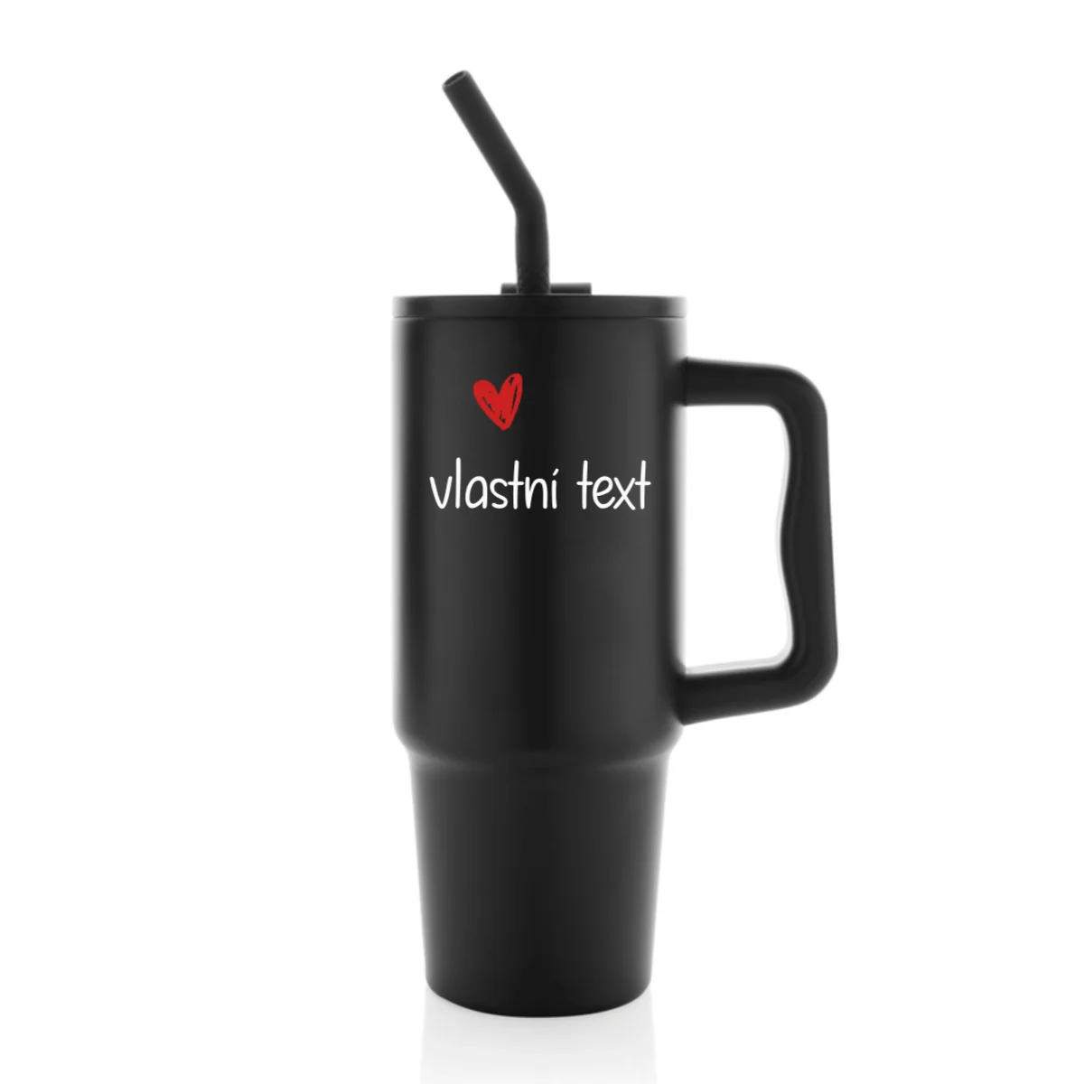 Vlastní text na termosku s barevným víčkem