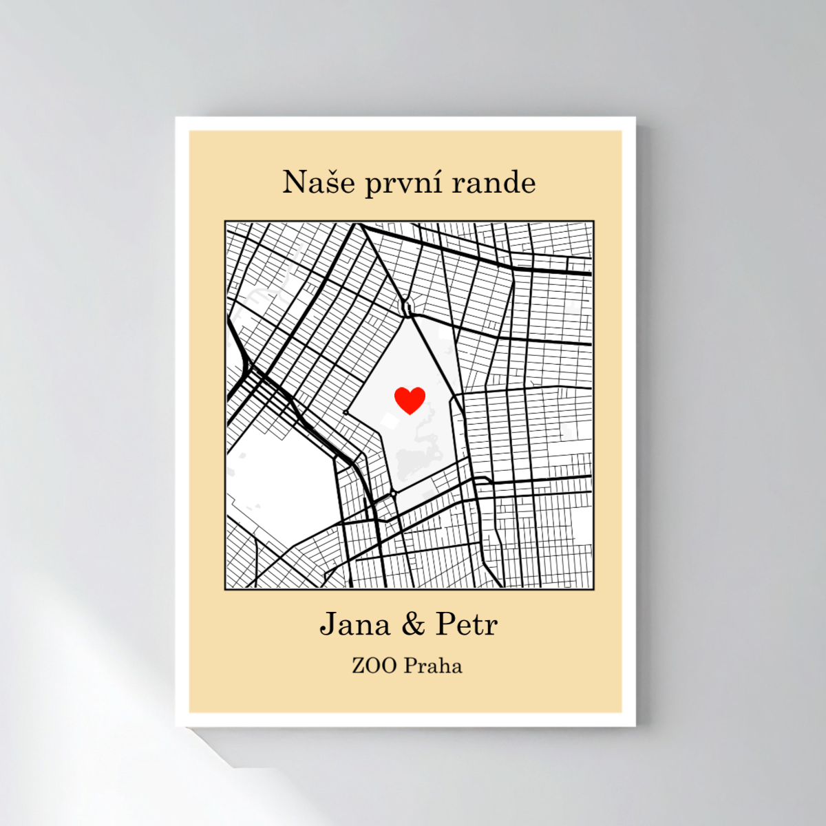 Personalizovaný magický fotoobraz v rámu - 30x40 - mapa