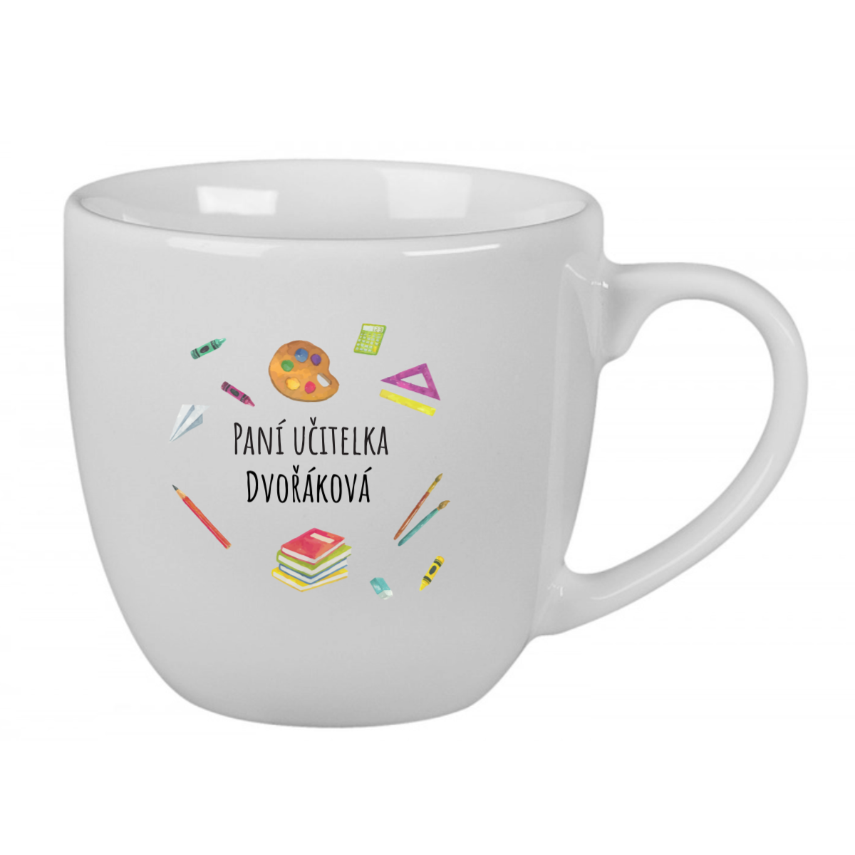 Personalizovaný keramický hrnek 400 ml pro paní učitelku/pana učitele (pomůcky)