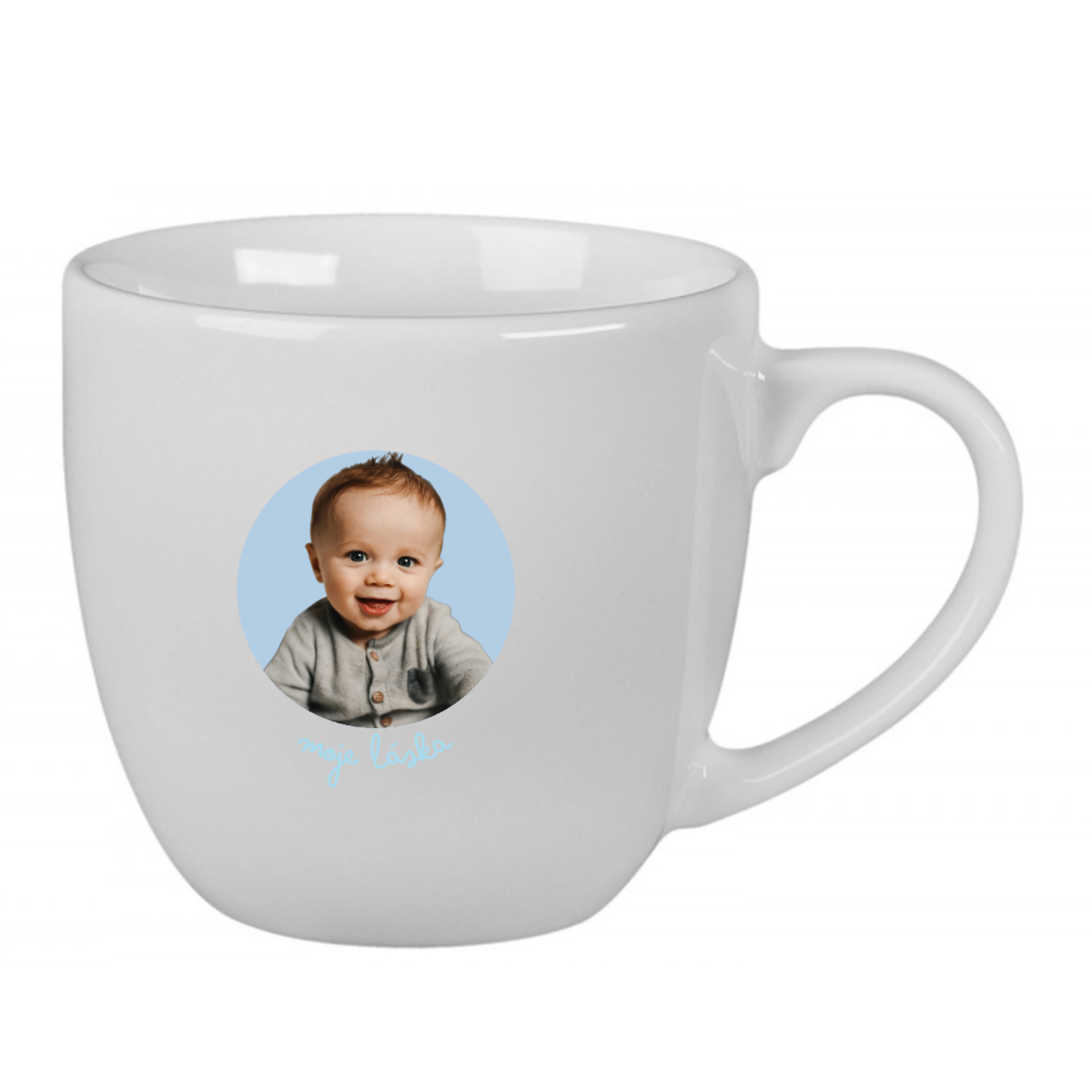 Personalizovaný keramický hrnek 400 ml s výřezem fotky na podkladu (obrázek 3)