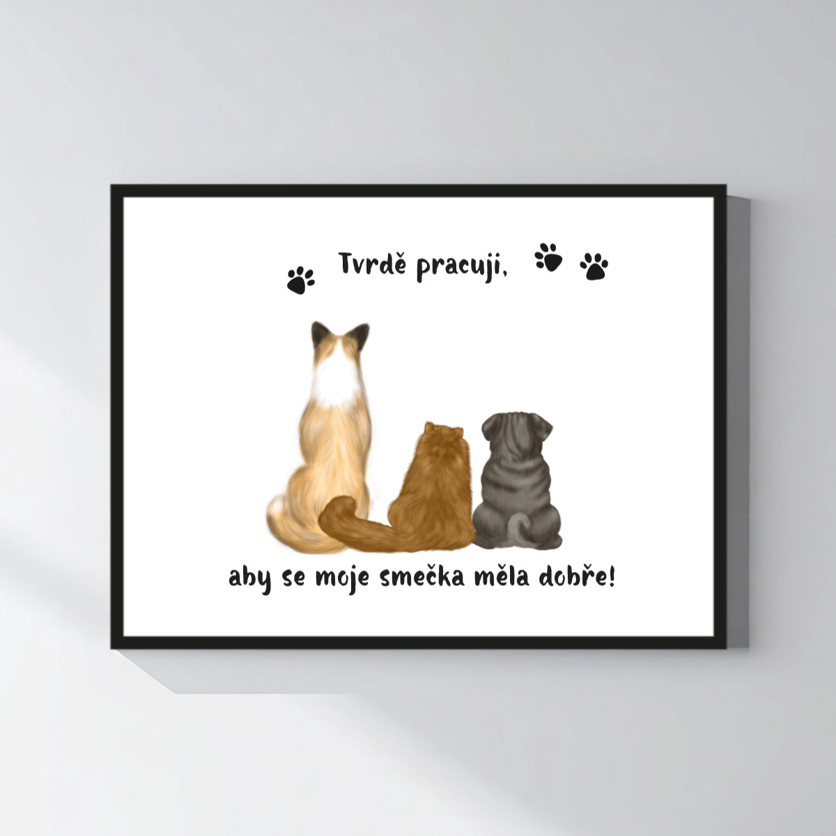 Personalizovaný magický fotoobraz v rámu - 30x40 - ilustrace zvířátka
