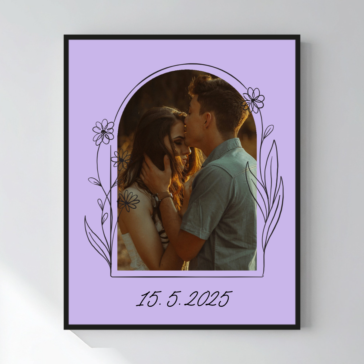 Personalizovaný magický fotoobraz v rámu - 40x50 - květinové ohraničení (obrázek 8)