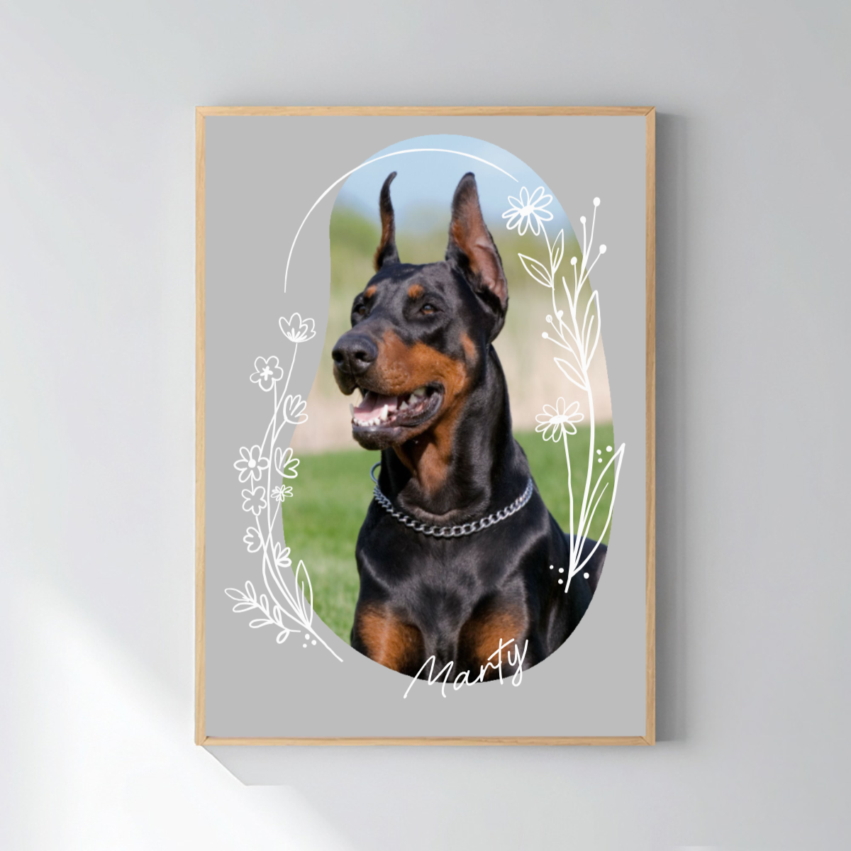 Personalizovaný magický fotoobraz v rámu - 50x70- květinové ohraničení (obrázek 6)