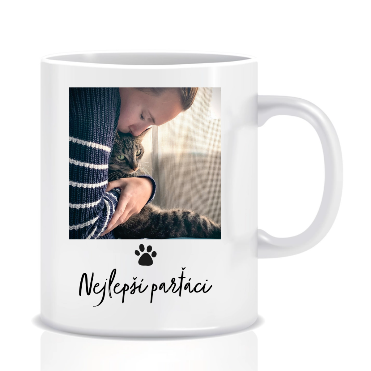 Personalizovaný klasický bílý hrníček - fotografie s mazlíčkem