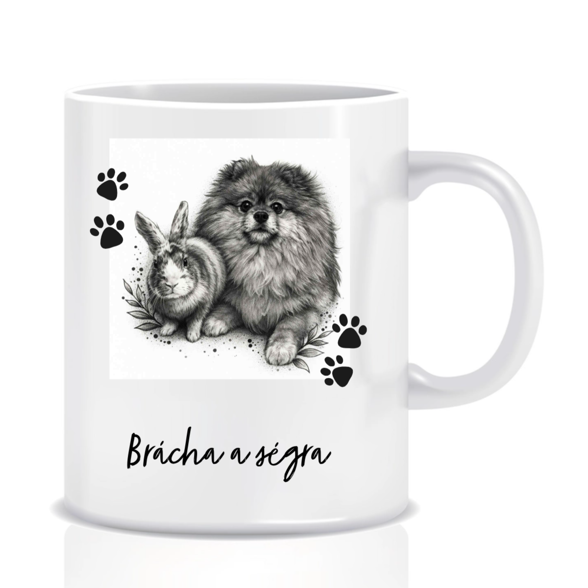 Personalizovaný klasický bílý hrníček - fotografie s mazlíčkem (obrázek 3)