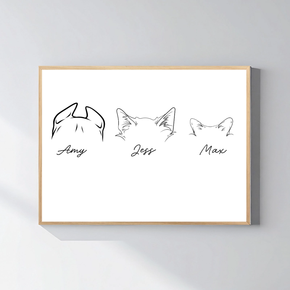 Personalizovaný magický fotoobraz v rámu - 30x40 - zvířecí ouška