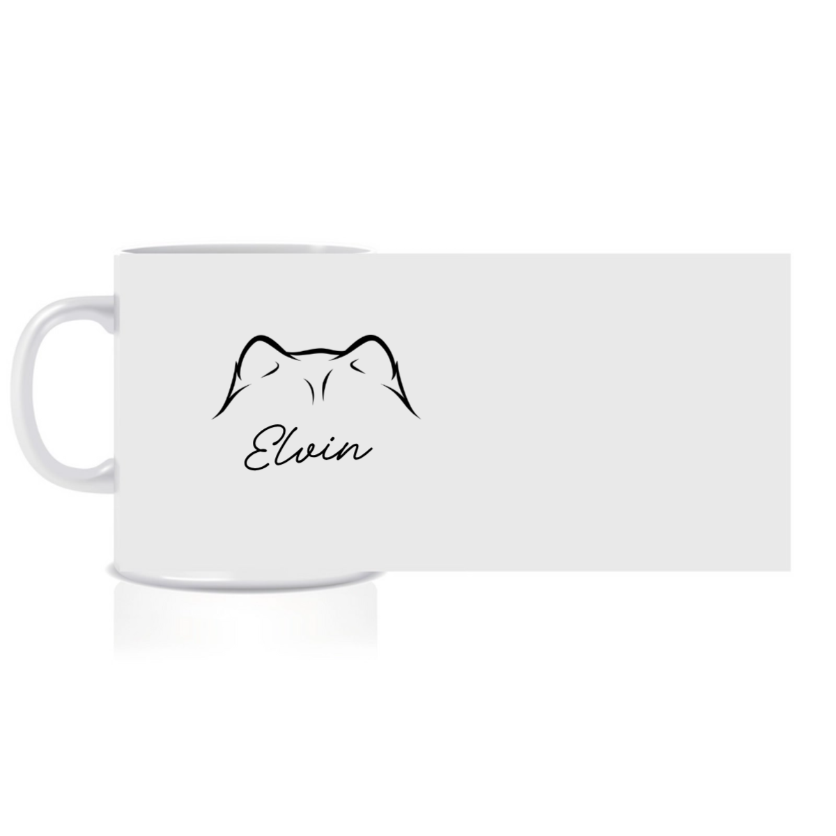 Personalizovaný klasický bílý keramický hrníček 300 ml se zvířecími oušky (obrázek 4)