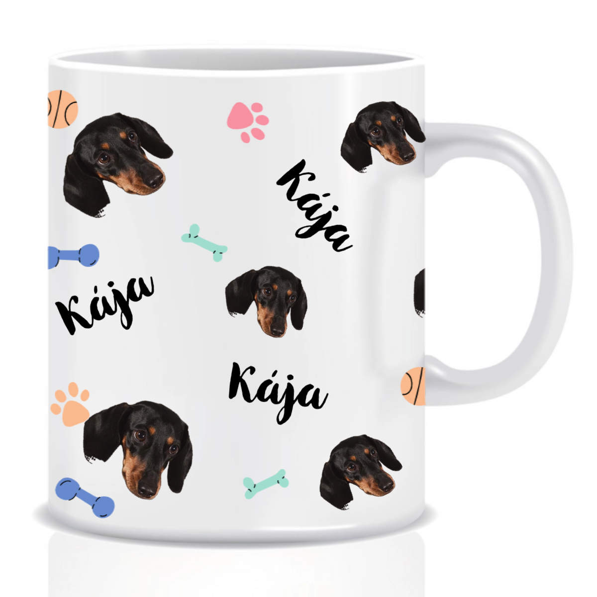Personalizovaný klasický bílý keramický hrníček 300 ml se zvířecími motivy (obrázek 4)