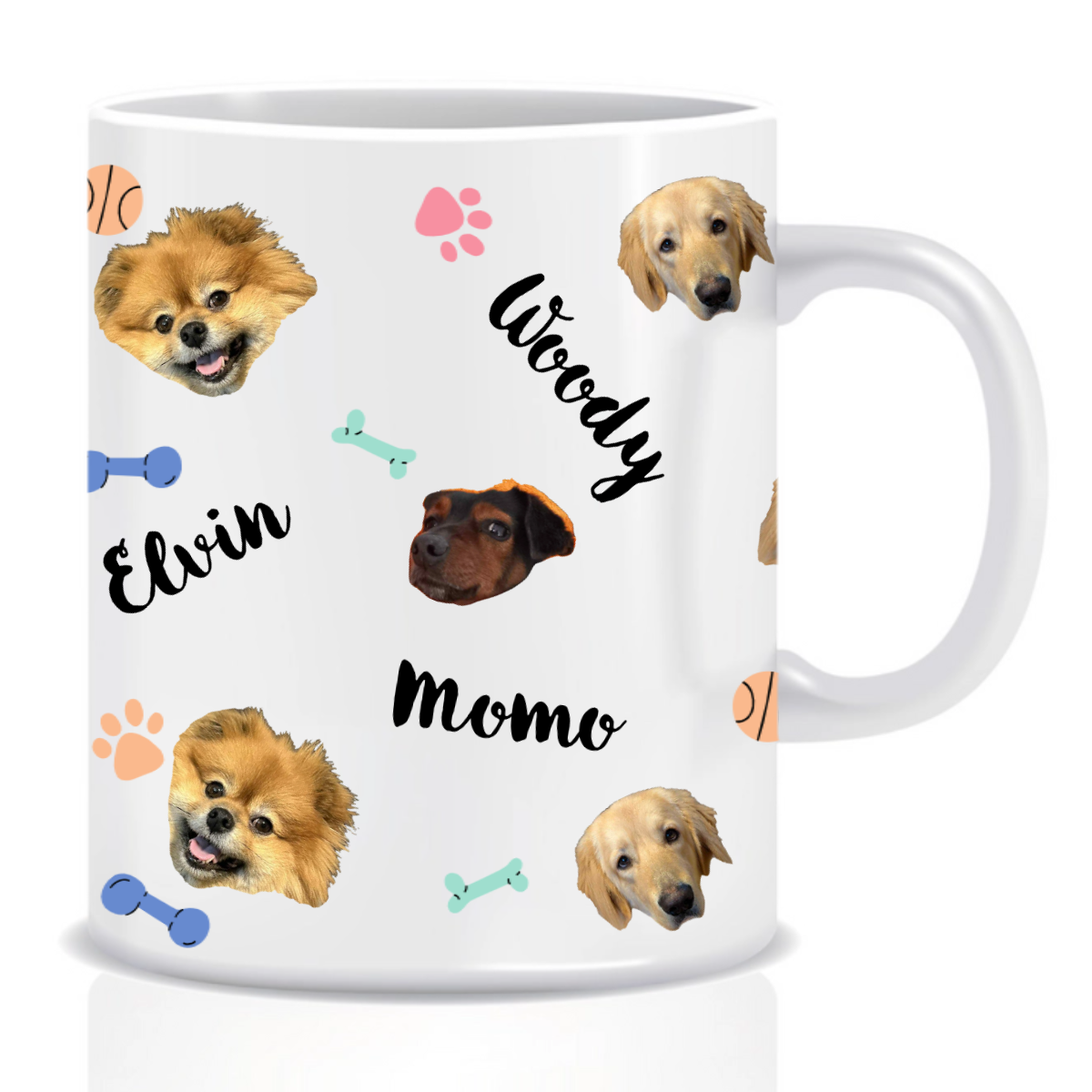 Personalizovaný klasický bílý keramický hrníček 300 ml se zvířecími motivy
