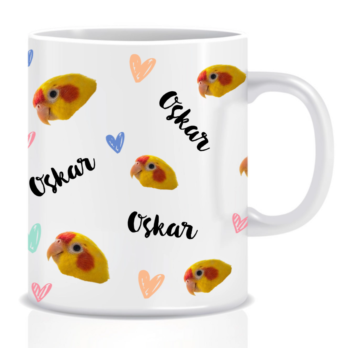 Personalizovaný klasický bílý keramický hrníček 300 ml se zvířecími motivy (obrázek 6)