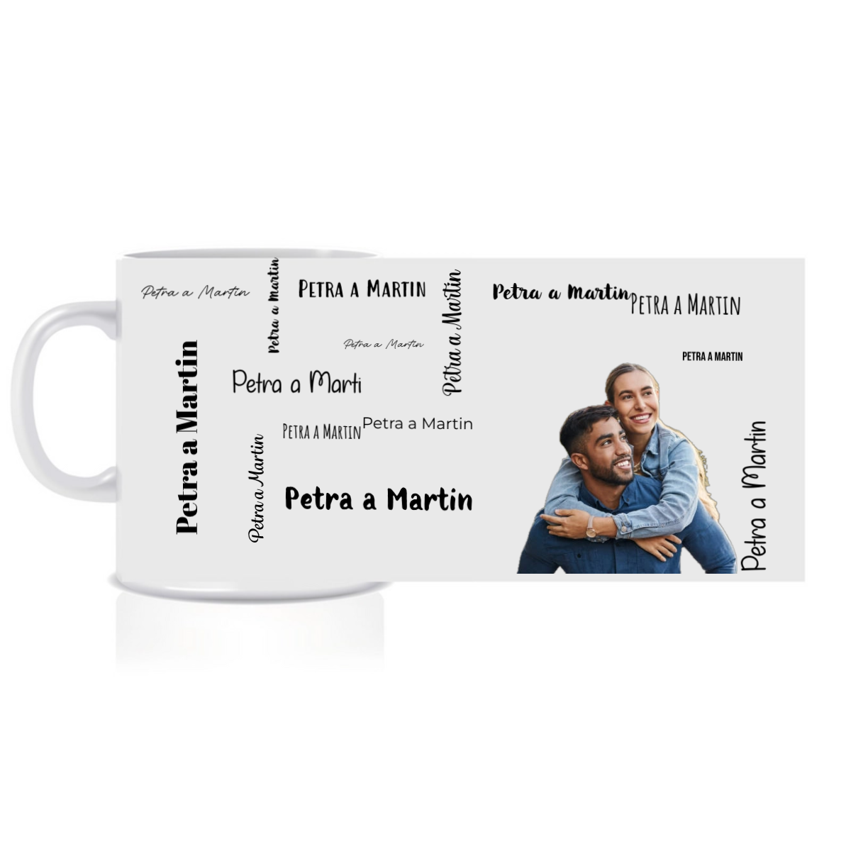 Personalizovaný klasický bílý keramický hrníček 300 ml s fotografií a textem
