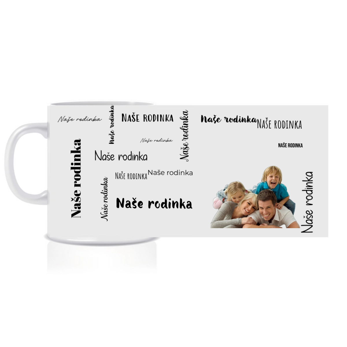 Personalizovaný klasický bílý keramický hrníček 300 ml s fotografií a textem (obrázek 4)