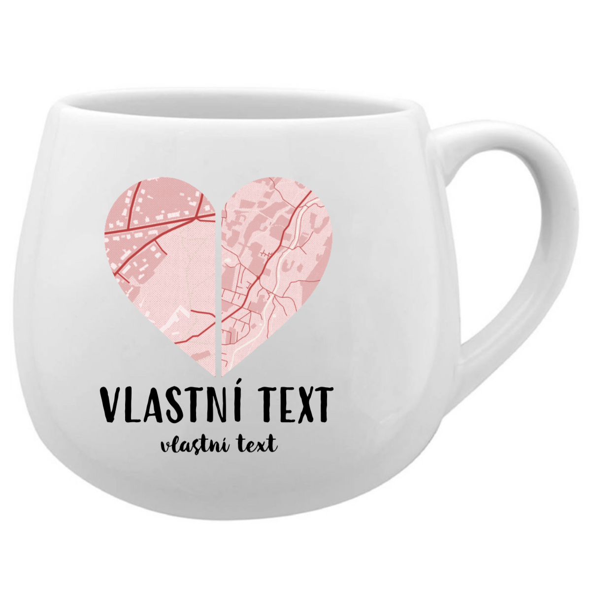 Personalizovaný keramický hrníček - dvě mapy jako srdce (obrázek 4)