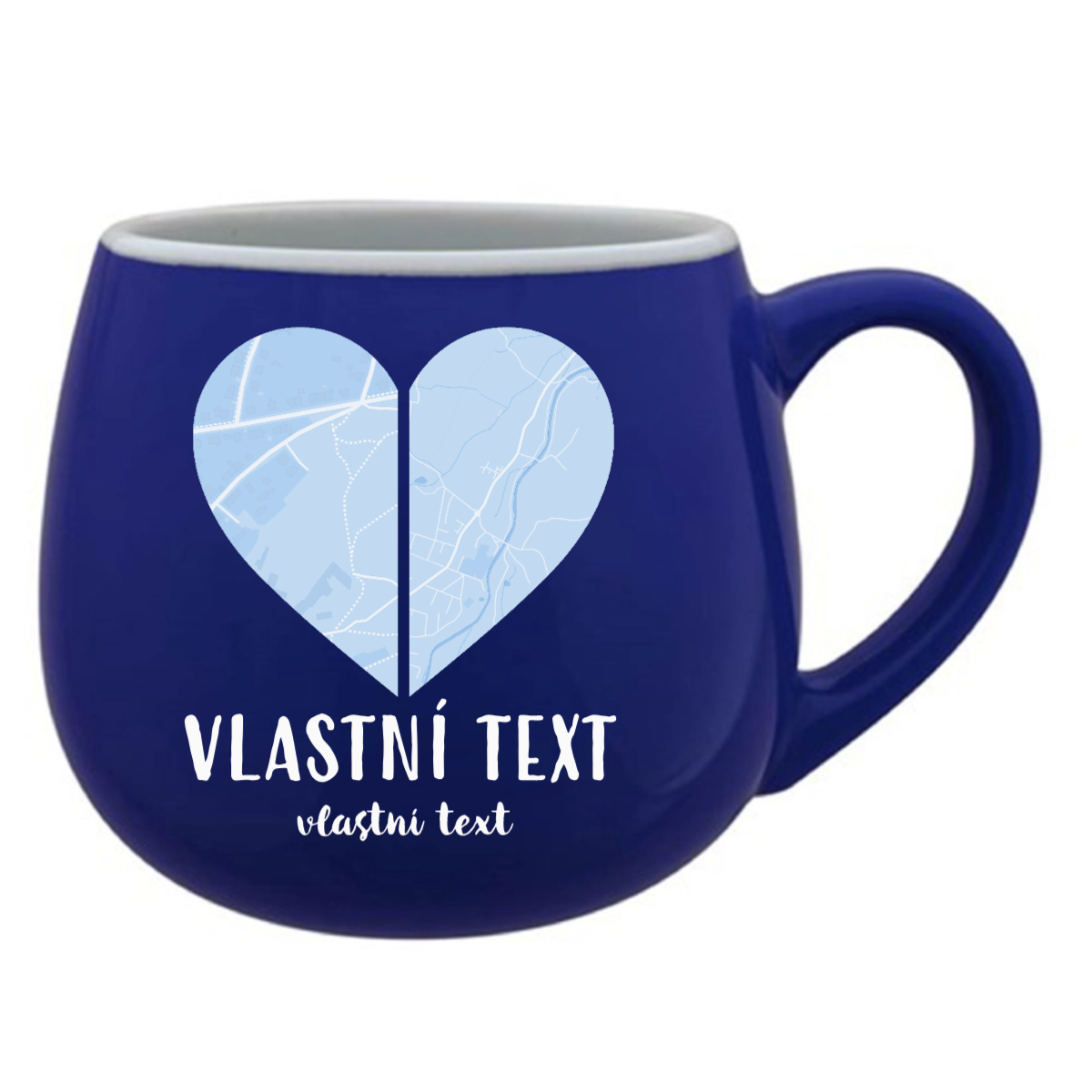 Personalizovaný keramický hrníček - dvě mapy jako srdce