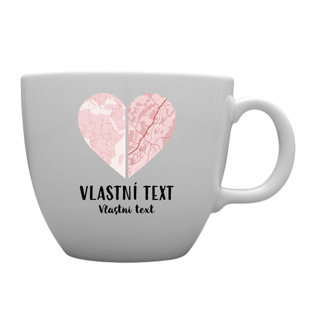 Personalizovaný MEGA XXL keramický hrnek 1000 ml - dvě mapy jako srdce (obrázek 5)