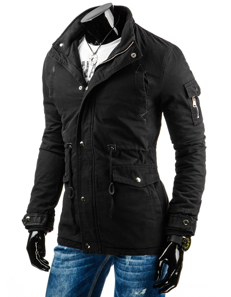 Levně Pánská prošívaná zimní bunda s kapucí černá Černá / XXL černá XXL model 15042687 - Dstreet