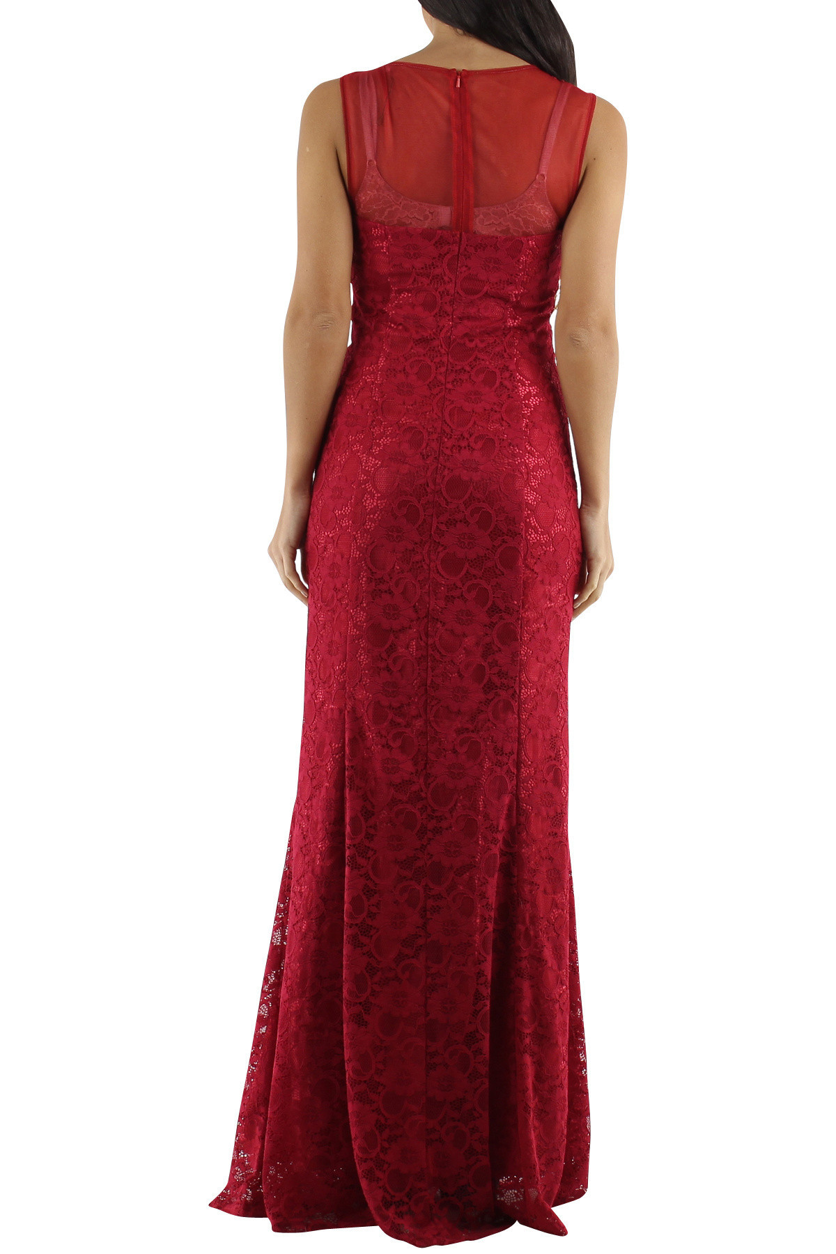 Společenské a šaty krajkové dlouhé Paris červené Červená Paris model 15042343 - CHARM&#39;S Paris Velikost: XS