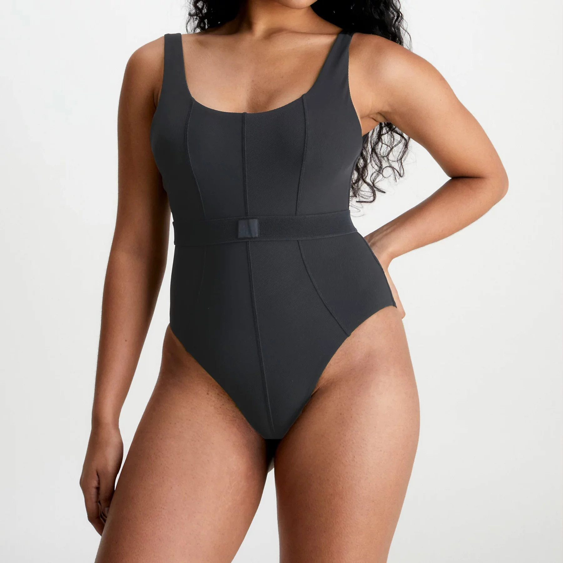 Dámské jednodílné plavky Monogram Rib KW0KW02151-BEH - Calvin Klein S (obrázek 4)