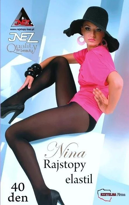 Elastil Nina 40 denier pančuchy - Inez 2-M černá