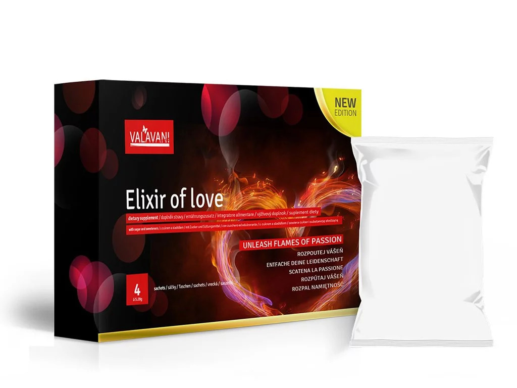 Rozpustné afrodiziakum pre mužov a ženy Elixir Of Love 4 vrecúška (po 5,28 mg) – Valavani
