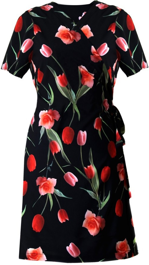 E-shop Plážové šaty Betty 1454 9901 - Vestis L černá s květy