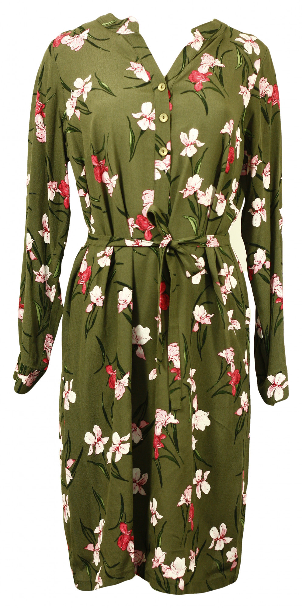 E-shop Dámske šaty 20473 - Deni 46 zelená+květy