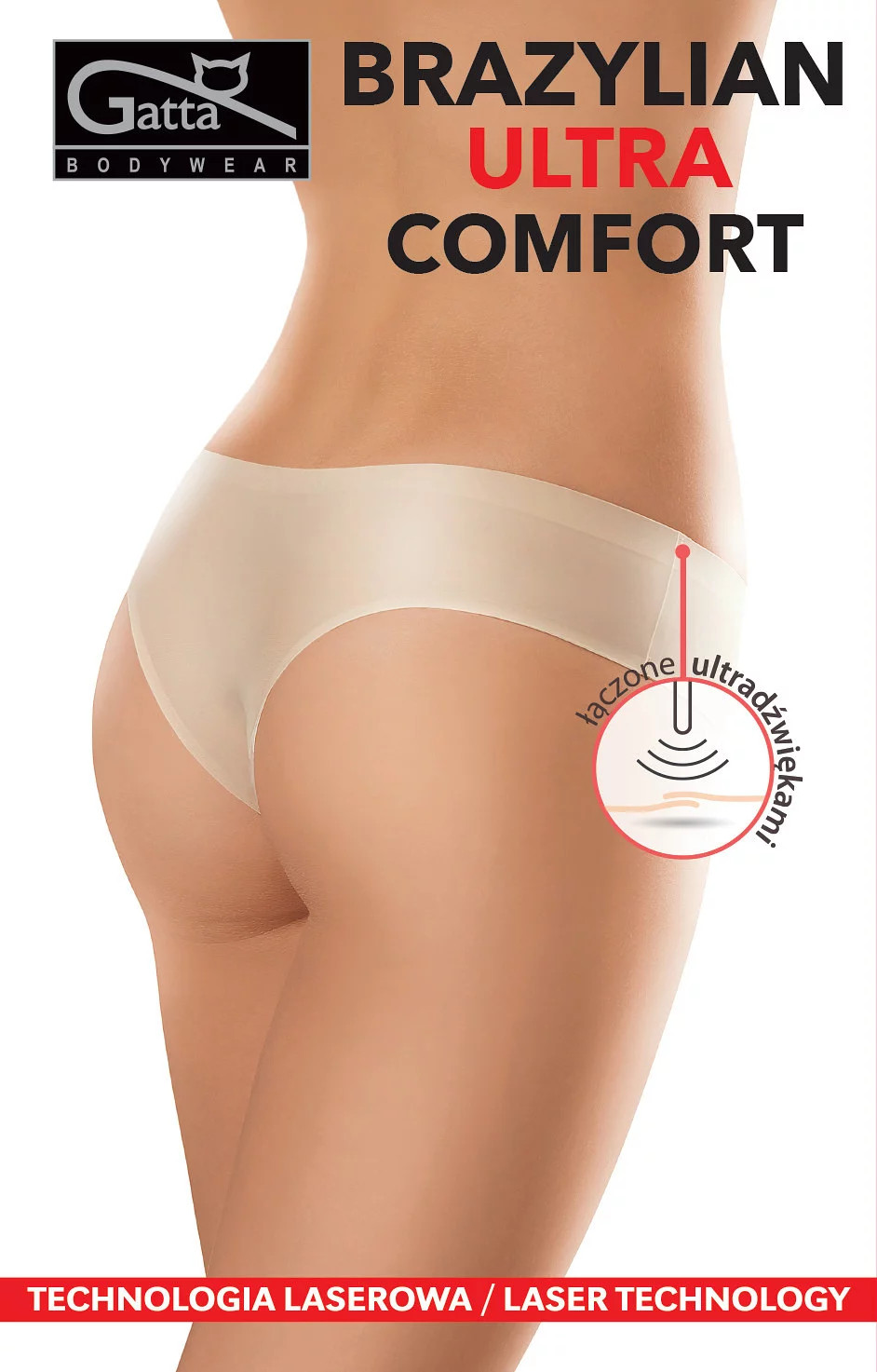 Dámske brazílske nohavičky Ultra Comfort - Gatta L černá