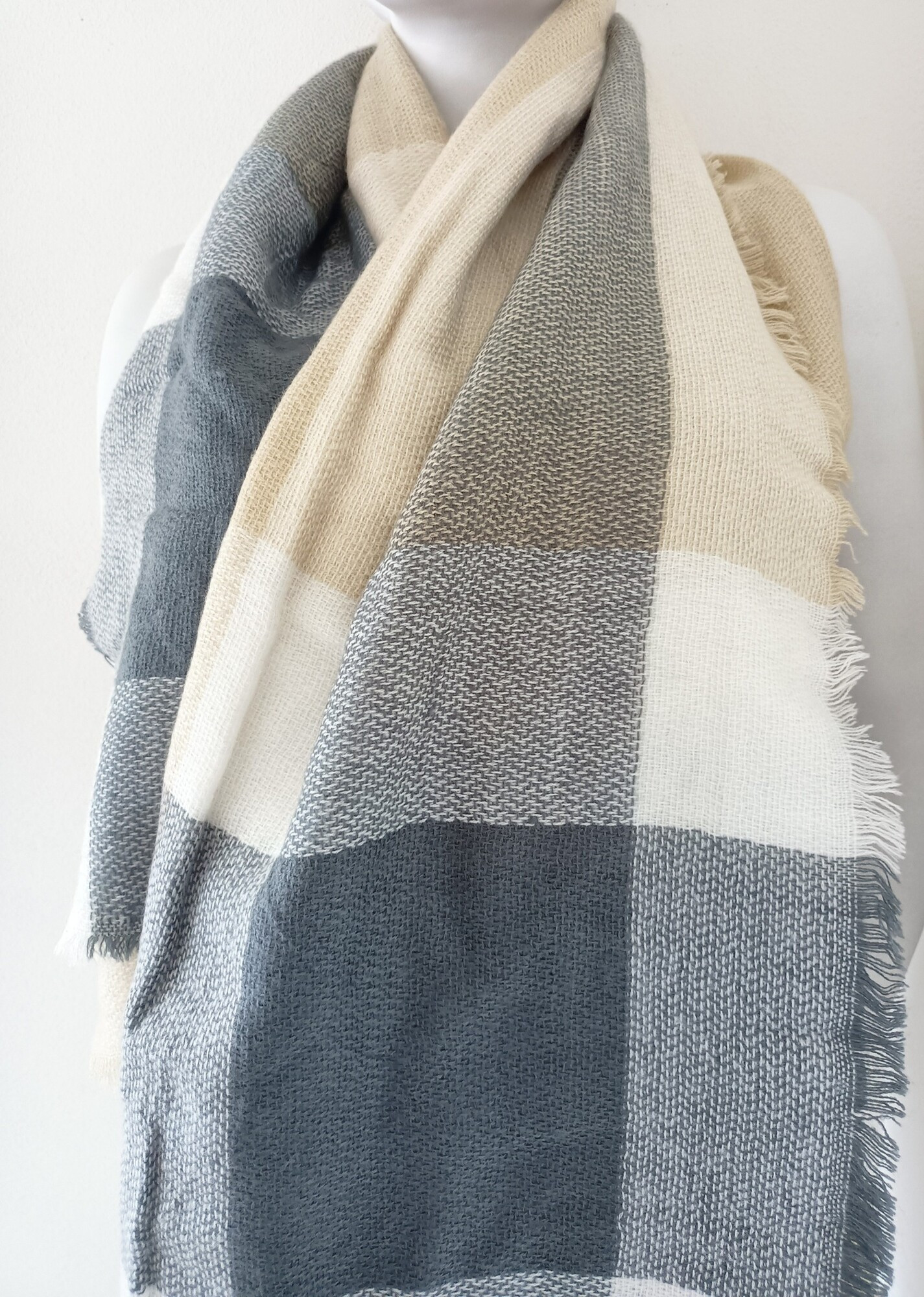 Dámsky šál Karo - FPrice UNI šedo-béžová