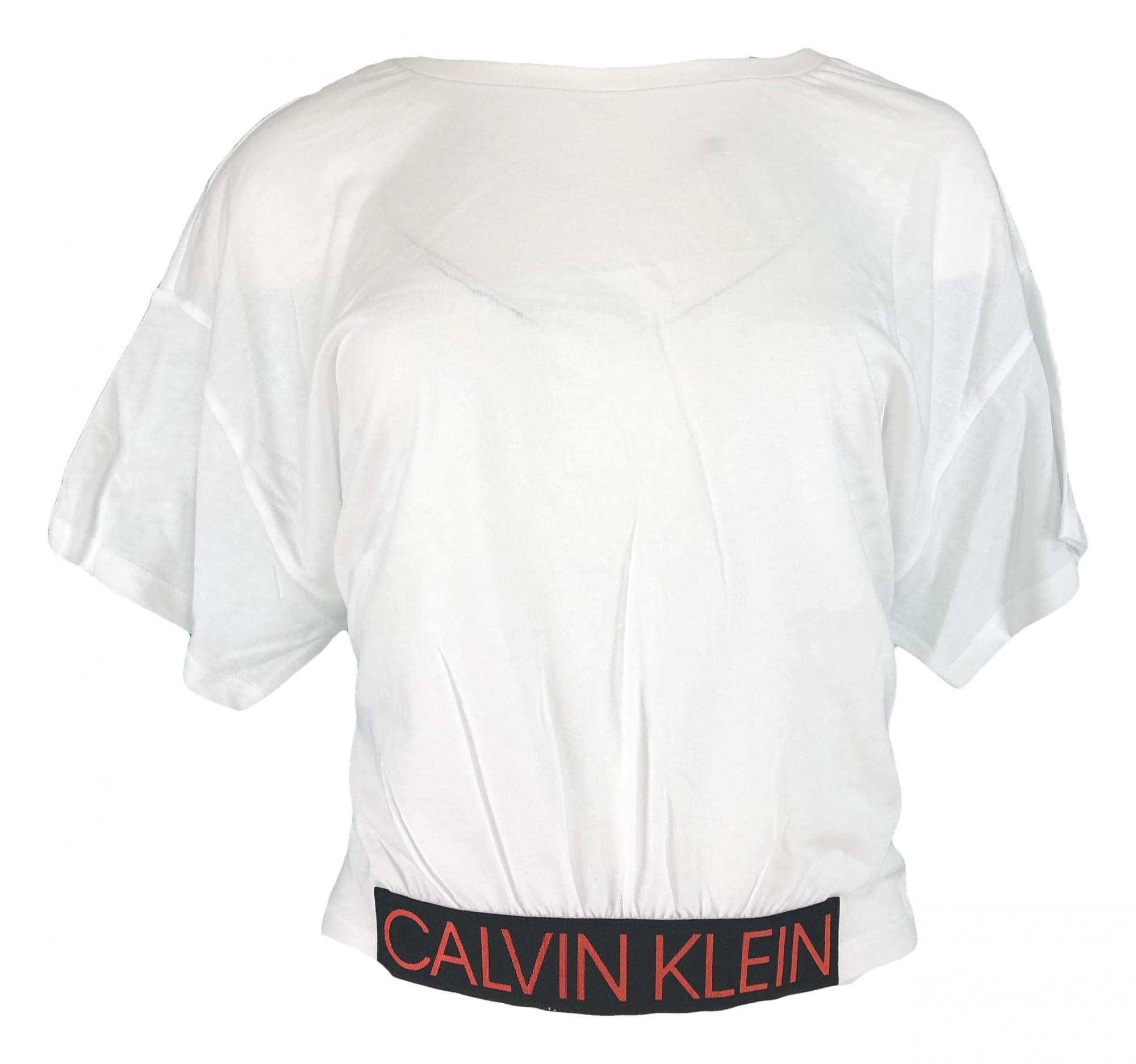 Dámské triko s krátkým rukávem model 7420702 bílá bílá s potiskem L - Calvin Klein