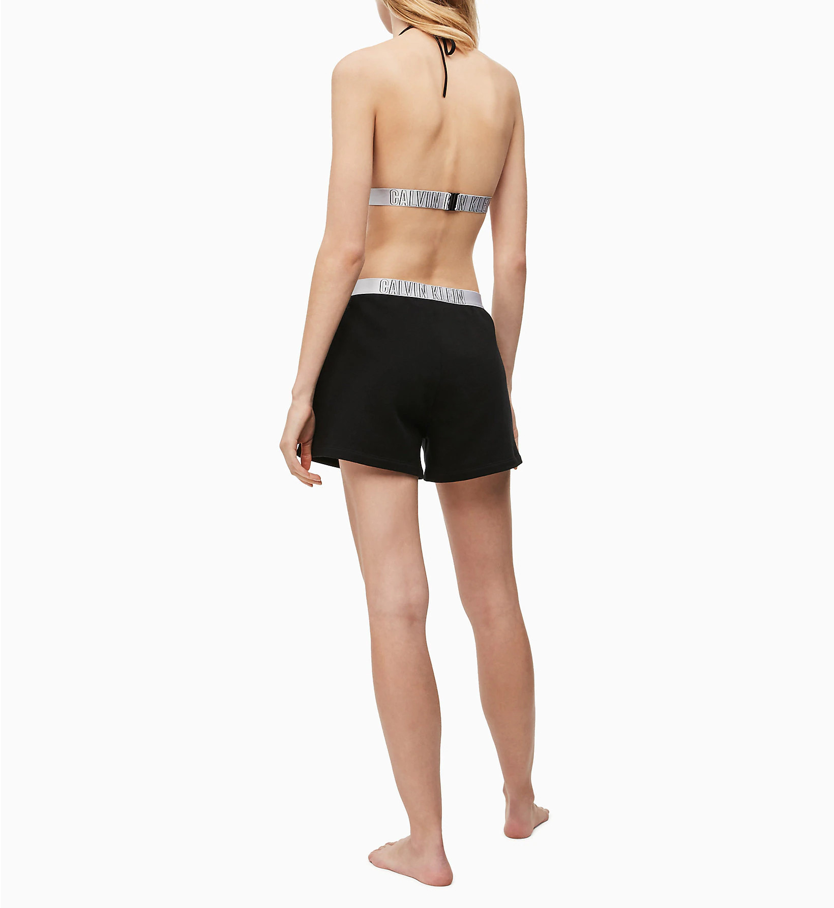 Dámské plážové šortky KW0KW00861-BEH černá - Calvin Klein černá M