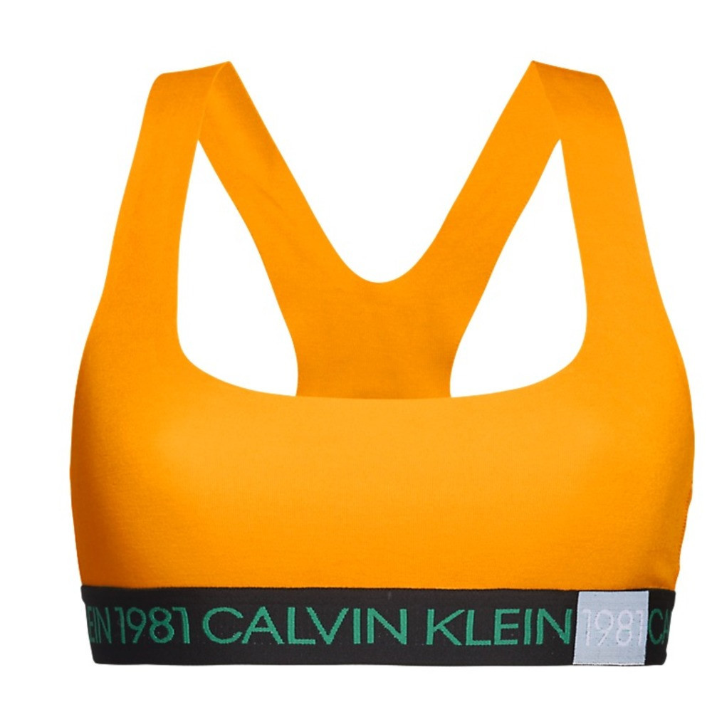 Sportovní podprsenka QF5577E-1ZK oranžová - Calvin Klein oranžová S