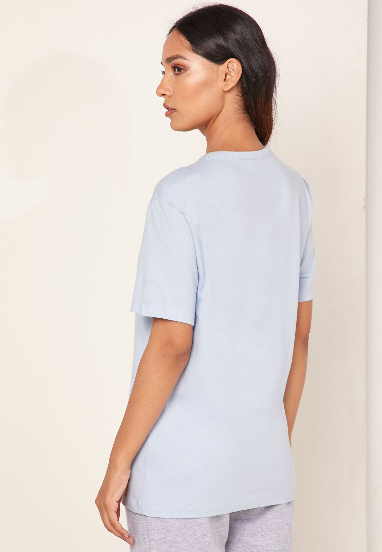 Dámské tričko QS6105E-7JC modrá - Calvin Klein L Modrá