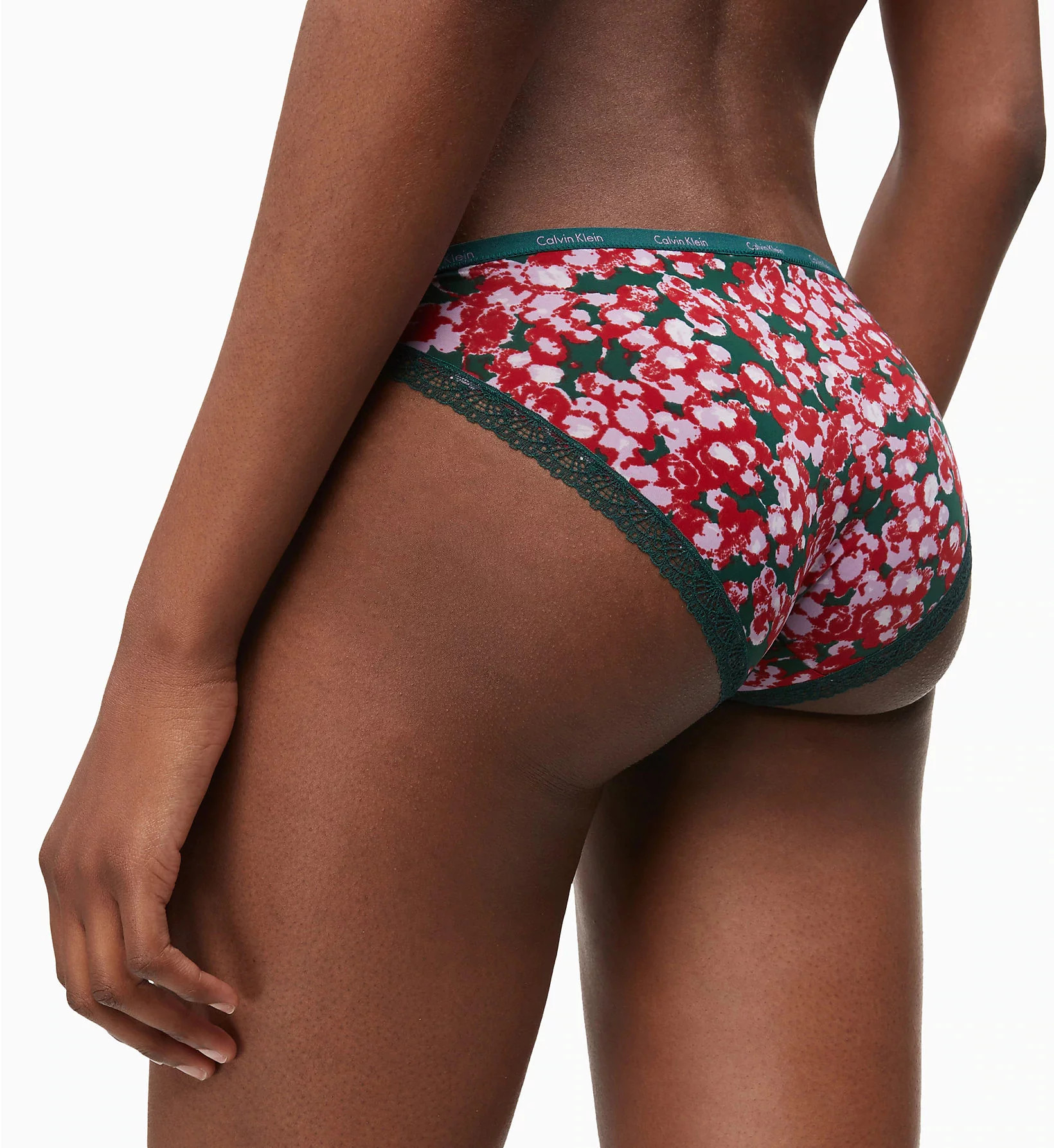 Kalhotky D3447E-YTU zelenočervená - Calvin Klein zeleno-červená XS (obrázek 3)