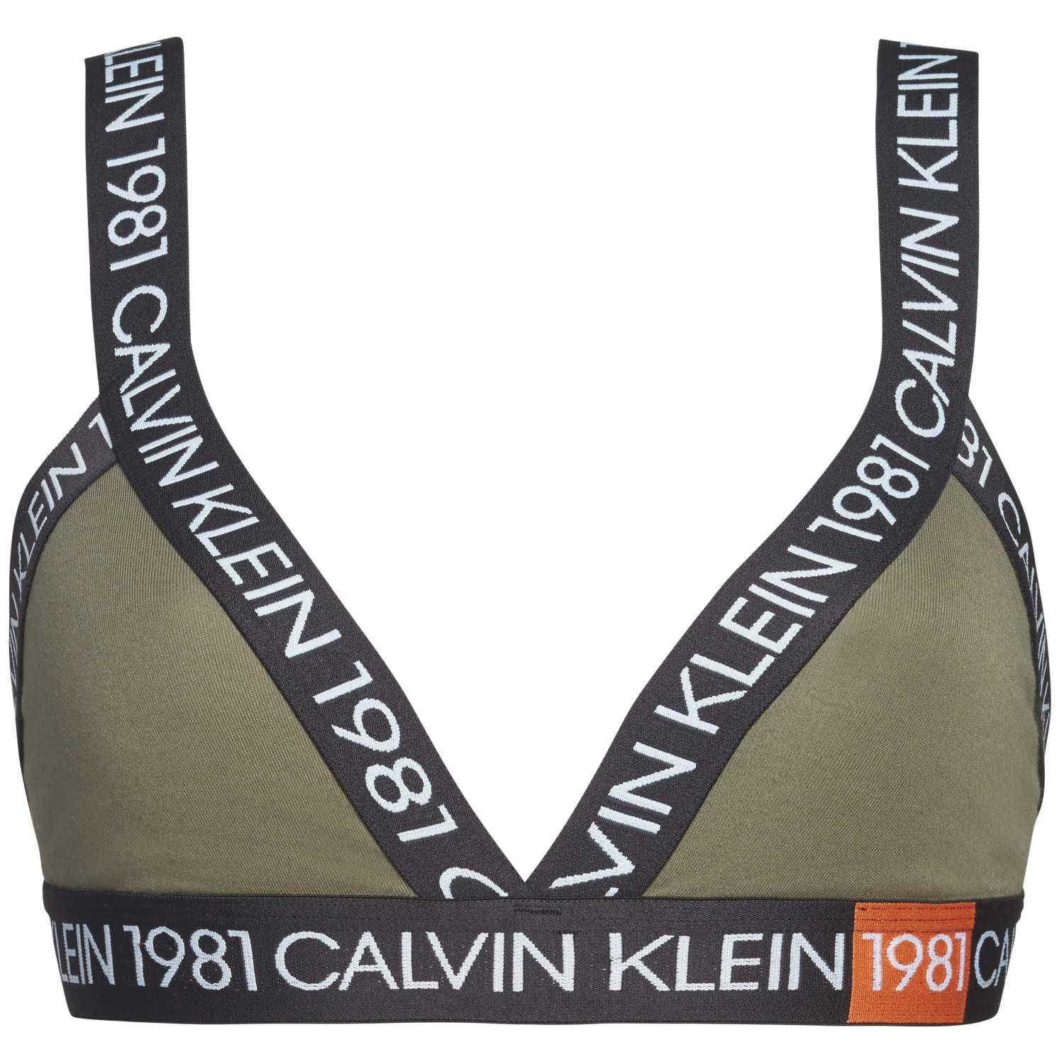 Podprsenka bez kostice QF5447E-7GV khaki - Calvin Klein khaki XS