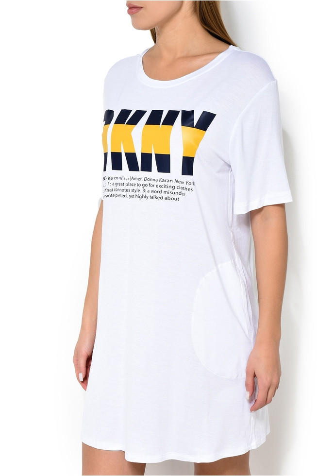 Dámská noční košile model 9048728 bílá s potiskem M - DKNY