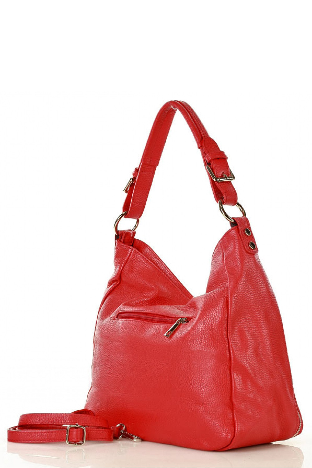 Dámska prírodné kožená taška model 140754 - Mazzini UNI červená