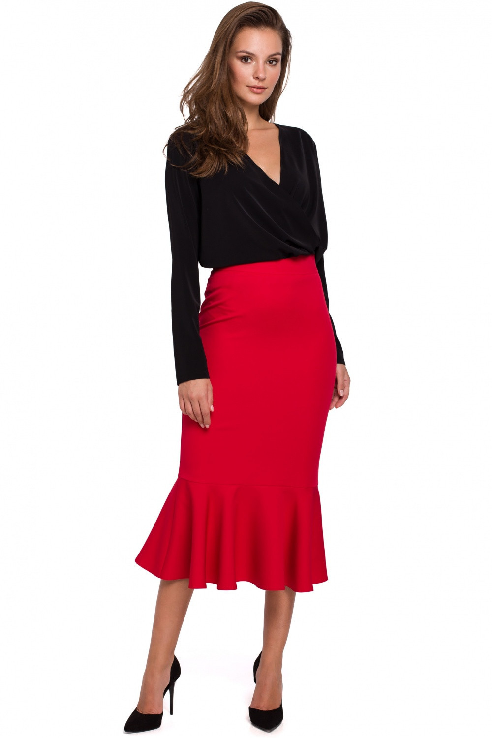Dámská sukně K025 - Makover Velikost: M, Barvy: červená