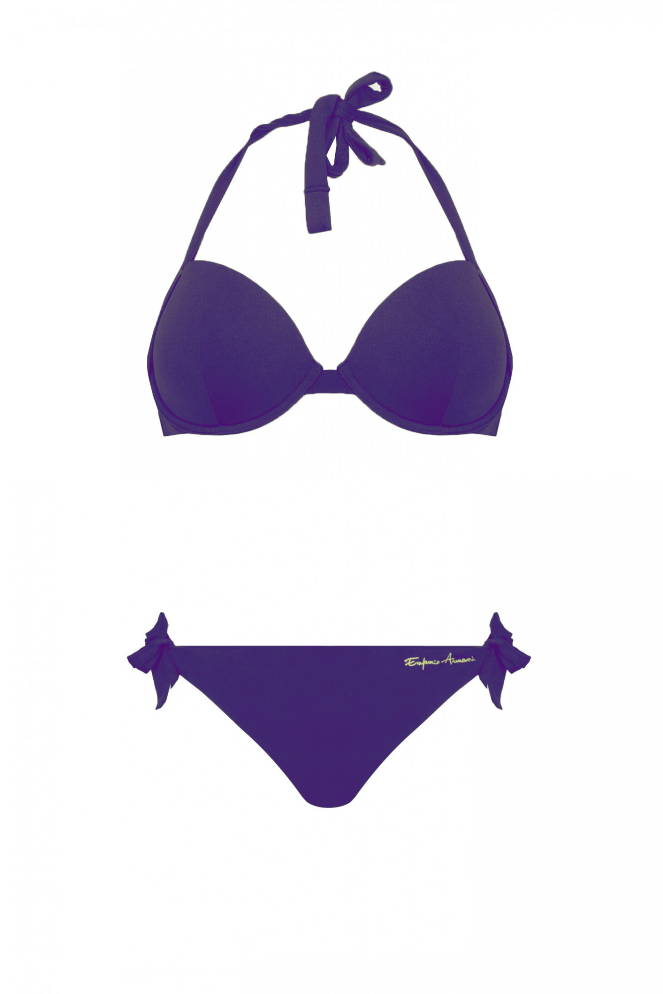 Levně Dámské dvoudílné plavky fialová fialová L model 15018992 - Emporio Armani