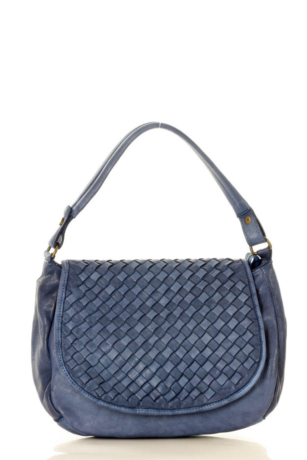 Dámska prírodné kožená taška model 133014 - Mazzini UNI tmavo modrá