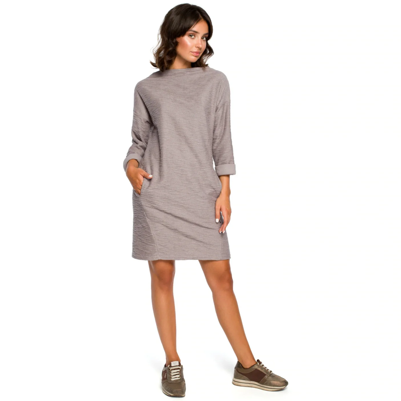dámské šaty model 124052 - BEwear M šedá (obrázek 3)