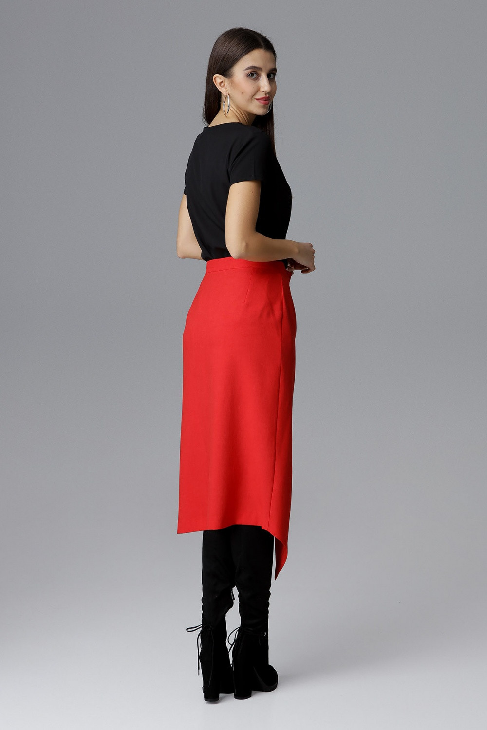 Dámská sukně model 15089615 - Figl Velikost: S-36, Barvy: červená