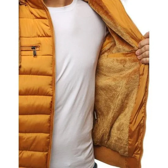Basic pánská prošívaná bunda s kapucí model 15174096 - Good looking Velikost: L, Barvy: hořčicová