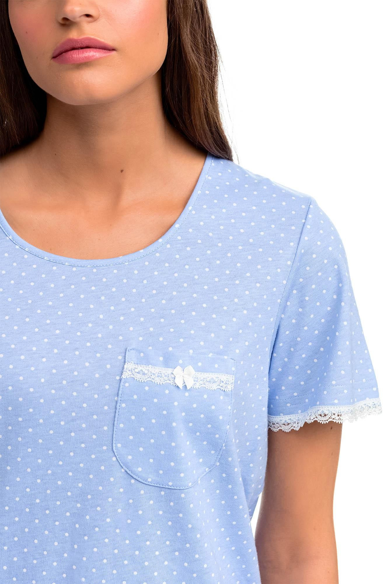 Pohodlná dámská noční košile 14381 S Modrá