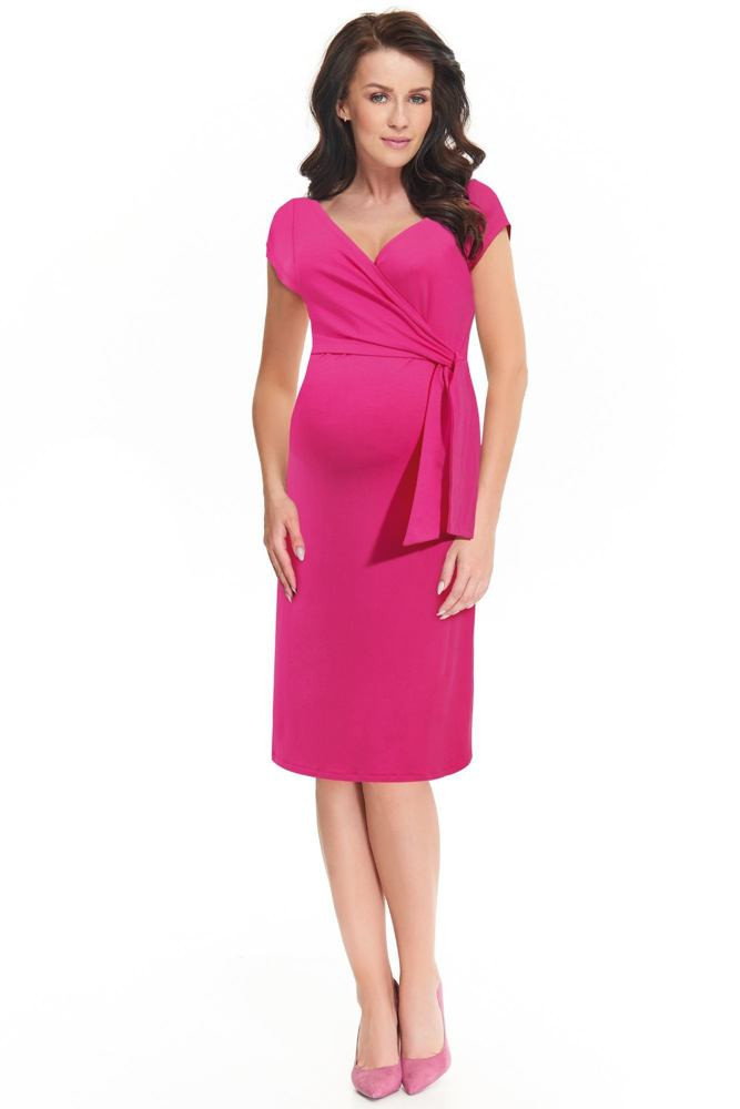 Dámské těhotenské šaty model 15557103 tmavě růžová XL - Italian Fashion