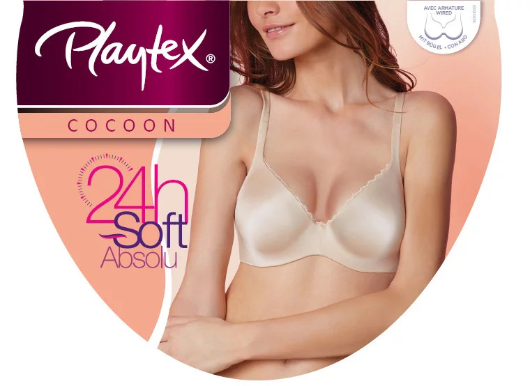 Vyztužená podprsenka s kosticemi COCOON P4183 - Playtex černá 85C
