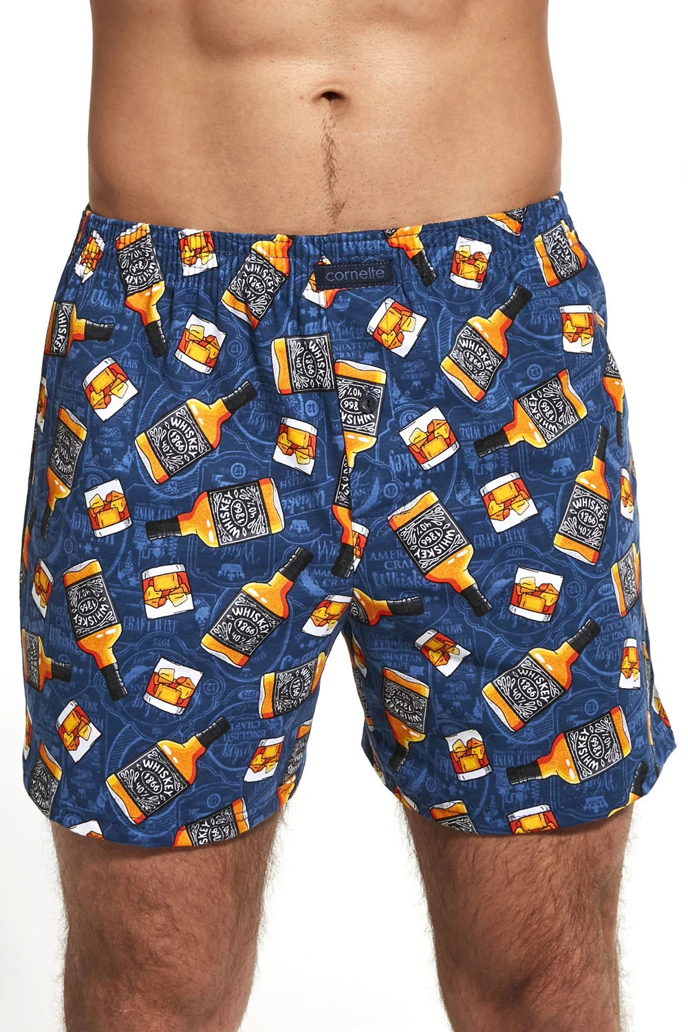Pánske klasické boxerky 001/96 - Cornette XXL tmavě modrá - vzor